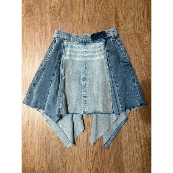 Free People - We The Free Wild River Handkerchief Skirt in Blue Denim Size 26 -S - Picture 6 of 7